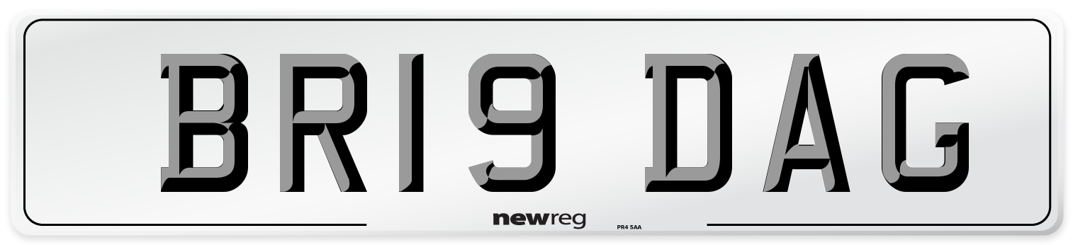 BR19 DAG Number Plate from New Reg